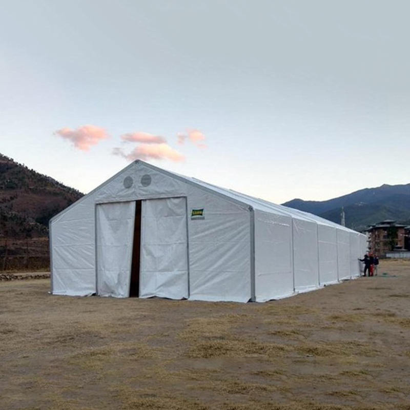 IFRC/ICRC/WFP/IOM standaard brandvertragende UV-bestendige 10x24m mobiele tentopslageenheden (MSU)
