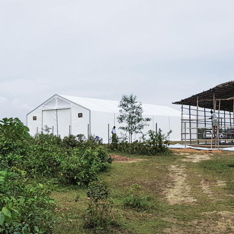 IFRC/ICRC/WFP/IOM standaard brandvertragende UV-bestendige 10x24m mobiele tentopslageenheden (MSU)