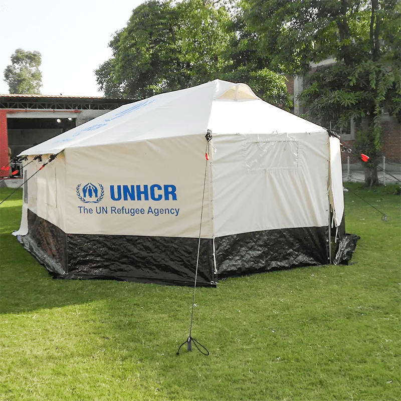 ICRC IFRC UNHCR standaard dubbel opvouwbare familietent voor 5 personen, geschikt voor alle weersomstandigheden