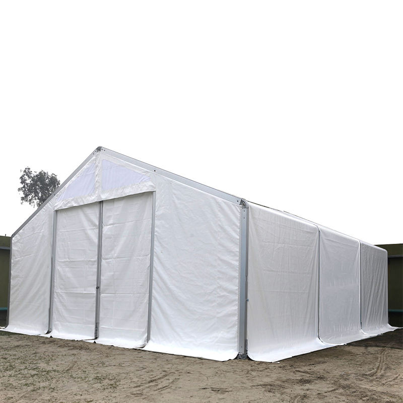 IFRC/ICRC/WFP/IOM standaard brandvertragende UV-bestendige 10x24m mobiele tentopslageenheden (MSU)