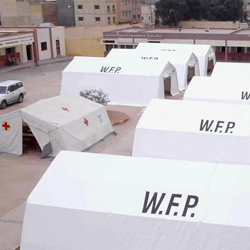 IFRC/ICRC/WFP/IOM standaard brandvertragende UV-bestendige 10x24m mobiele tentopslageenheden (MSU)
