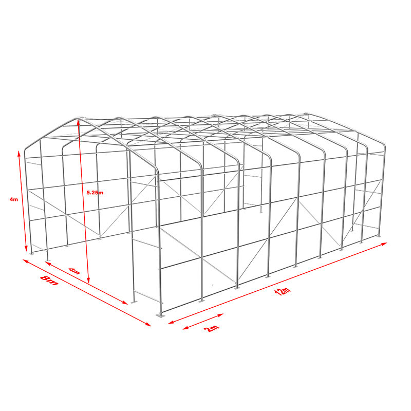8X12 4m Zijhoogte UV-bestendig Magazijn Schaduwtent Zonnescherm