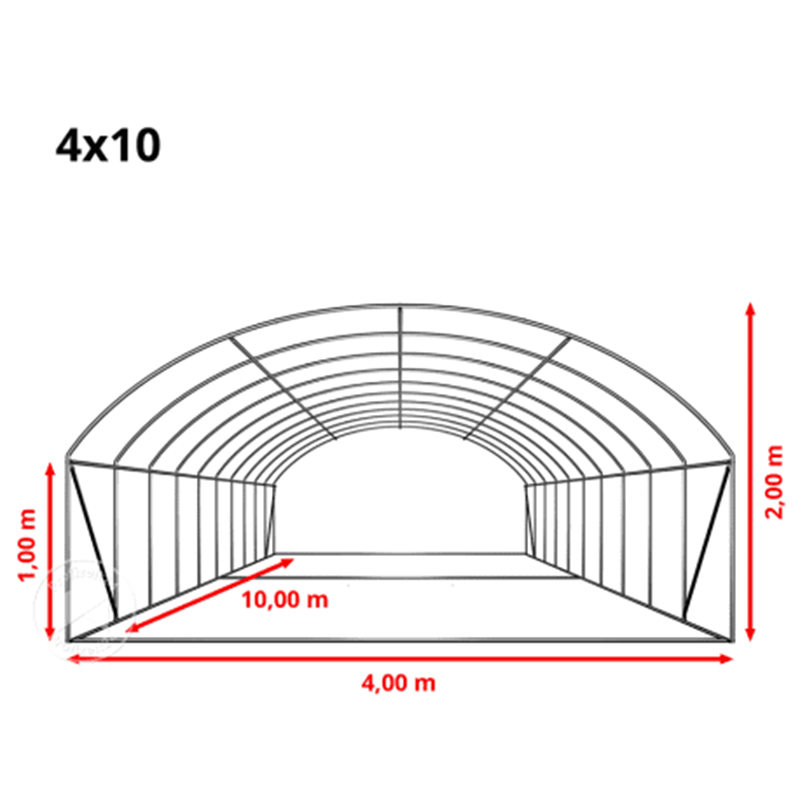 4x8x2m folietunnels Ronde hoge tunnelkas