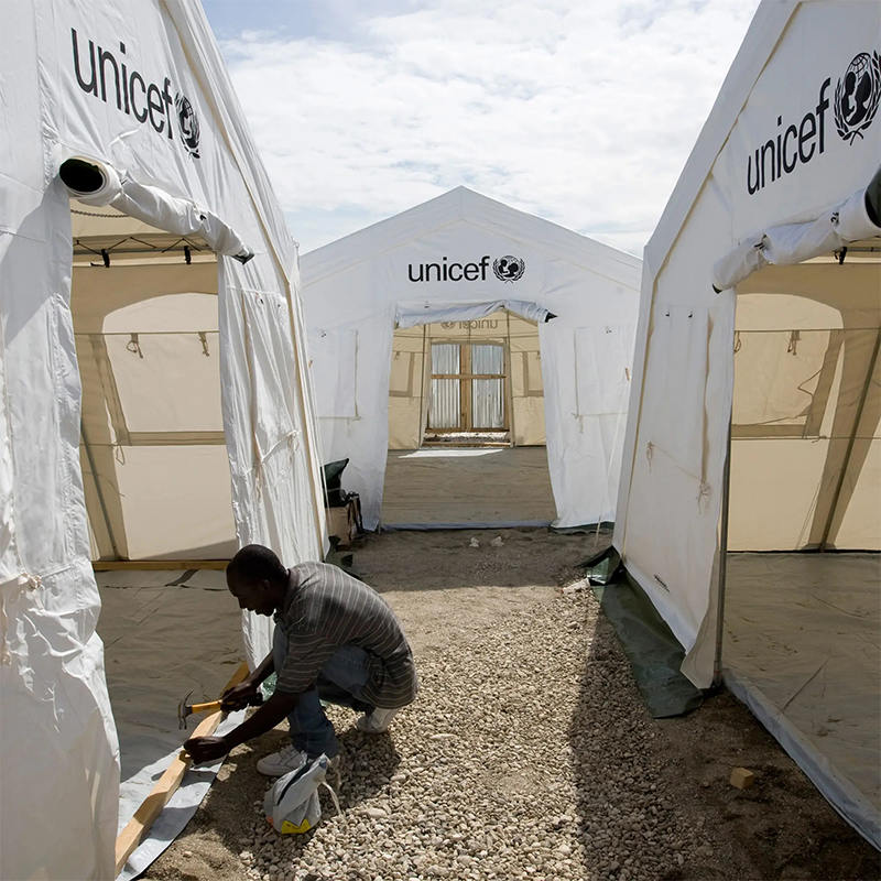 UNICEF Standaard 42 m² multifunctionele brandvertragende knuffeltent