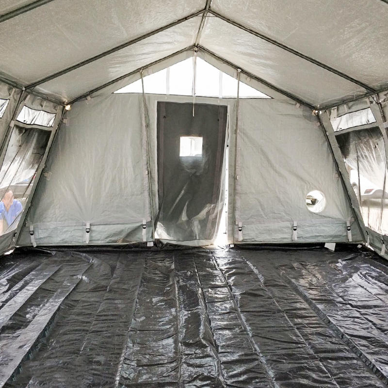 UNICEF standaard multifunctionele hubtent van 42 m² met geïntegreerde/verwijderbare schaduwafdekking