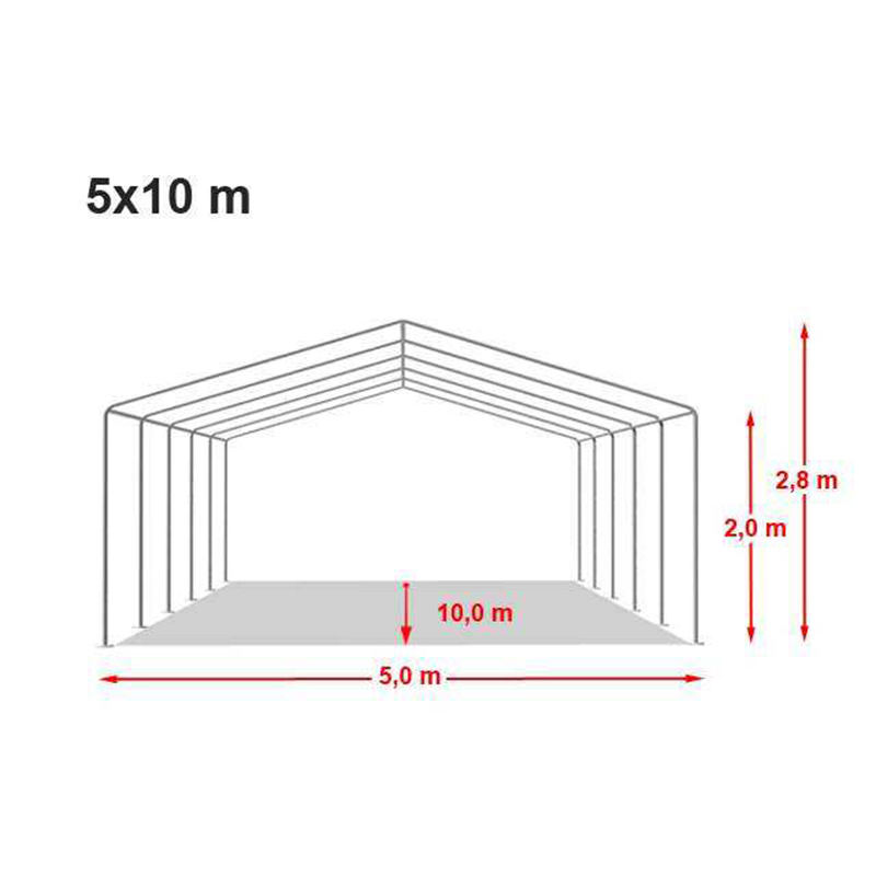 Voordelige witte PVC feesttent van 5x10m