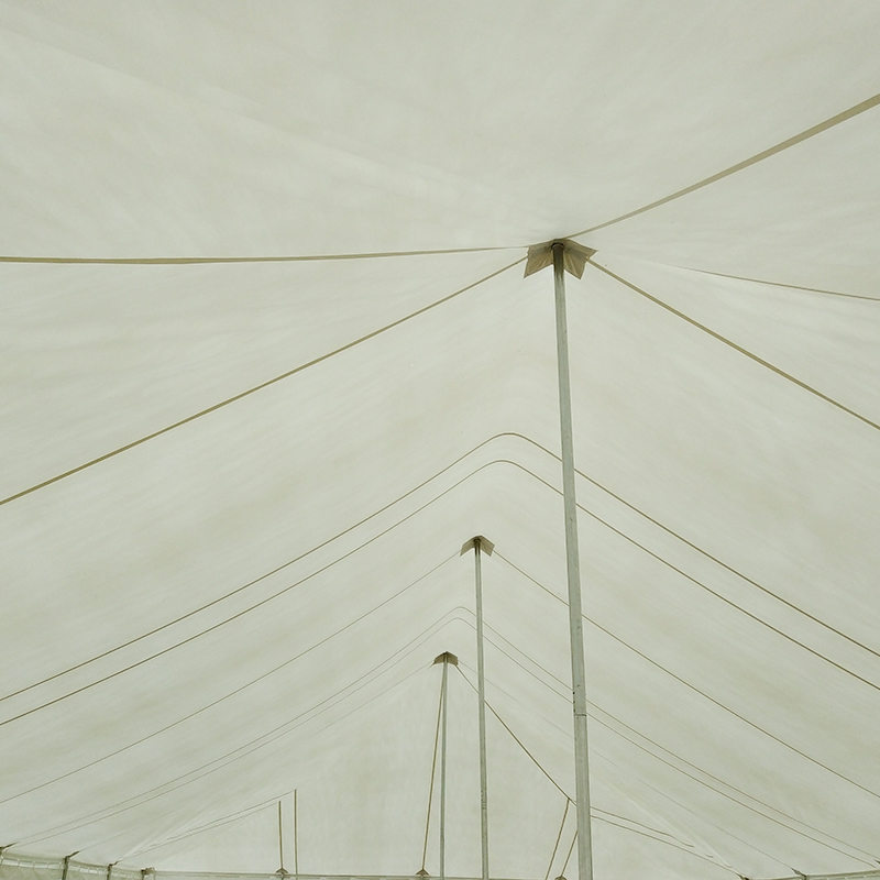 Traditionele PVC-evenementpaaltent van 7 x 12 m met ramen