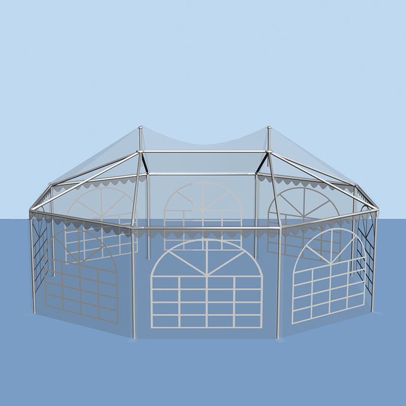 5x6,8m traditionele achthoekige pagode waterdichte PVC feestpaviljoen tuinhuisje tent
