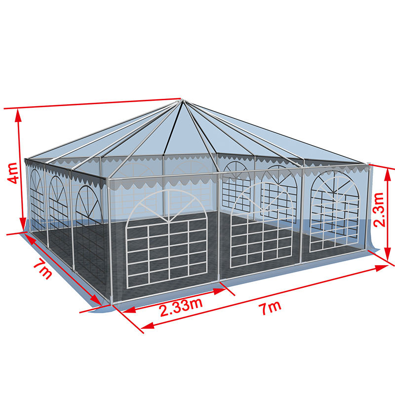7x7-2,3 m Heavy Duty Gazebo Pagode Marquee Draagbare Paviljoentent