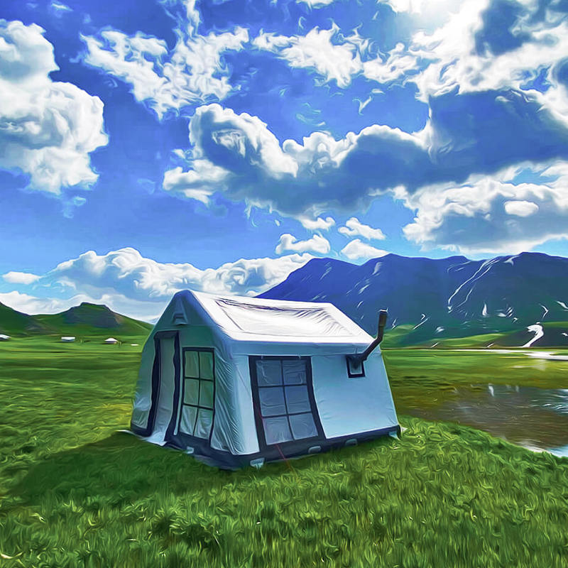 8-10 personen vier seizoenen panorama opblaasbare kampeertent