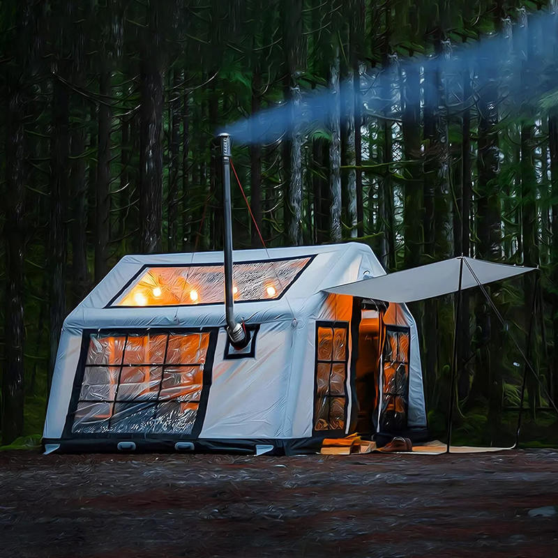 8-10 personen vier seizoenen panorama opblaasbare kampeertent