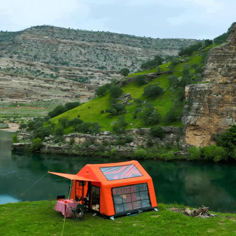 8-10 personen vier seizoenen panorama opblaasbare kampeertent