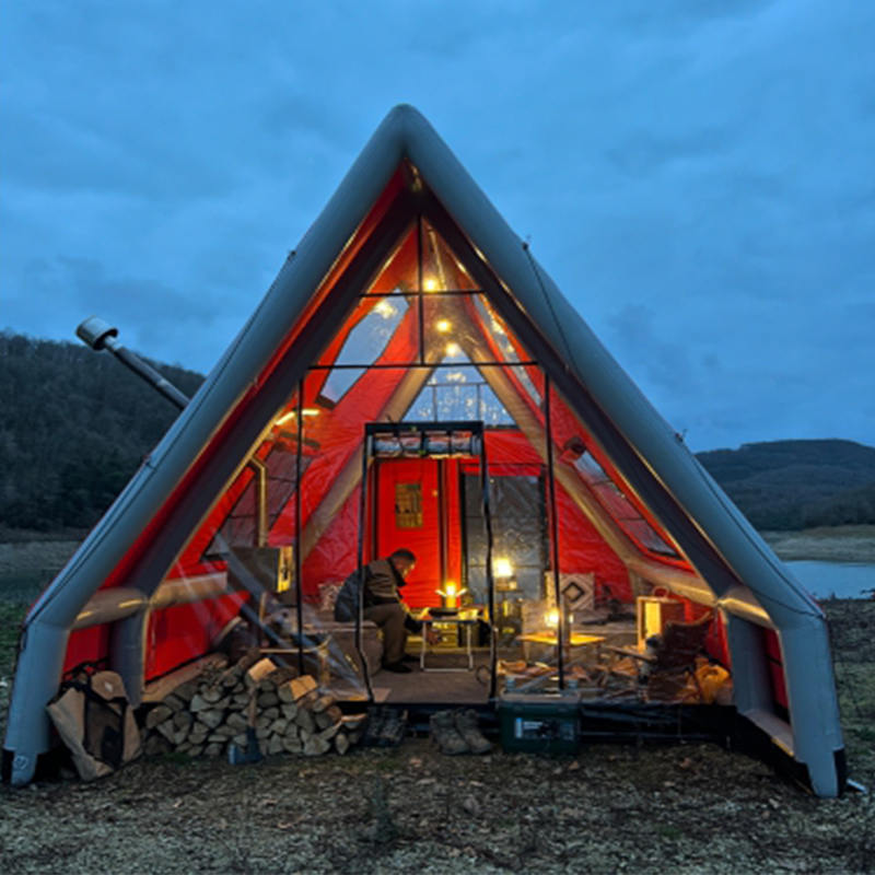 8-10 personen vier seizoenen waterdichte opblaasbare luchttent voor kamperen